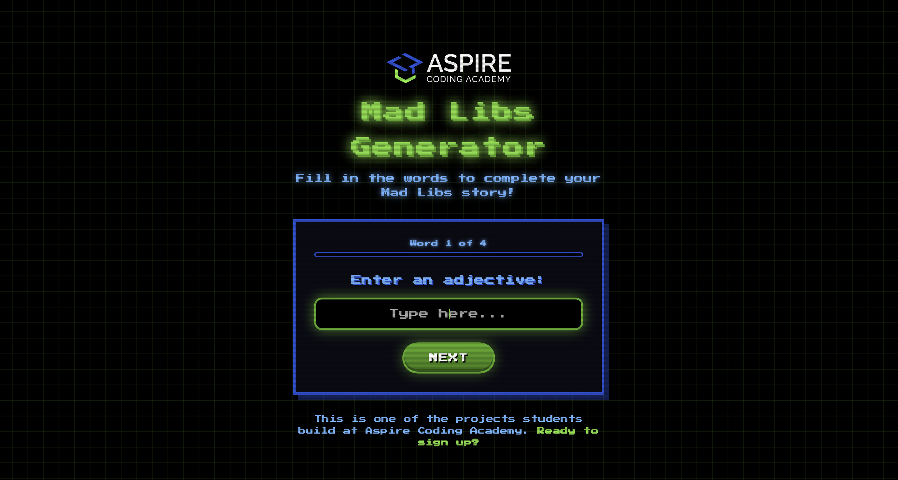 Mad Libs Generator by Beginner